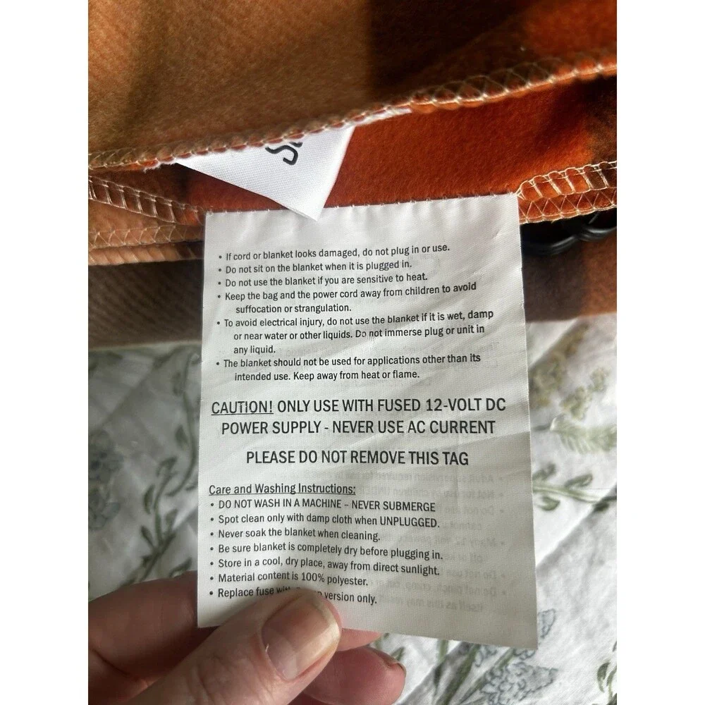 Stalwart 12V Heated Travel Blanket Car Truck Plaid Fall Autumn Colors Case NWOT